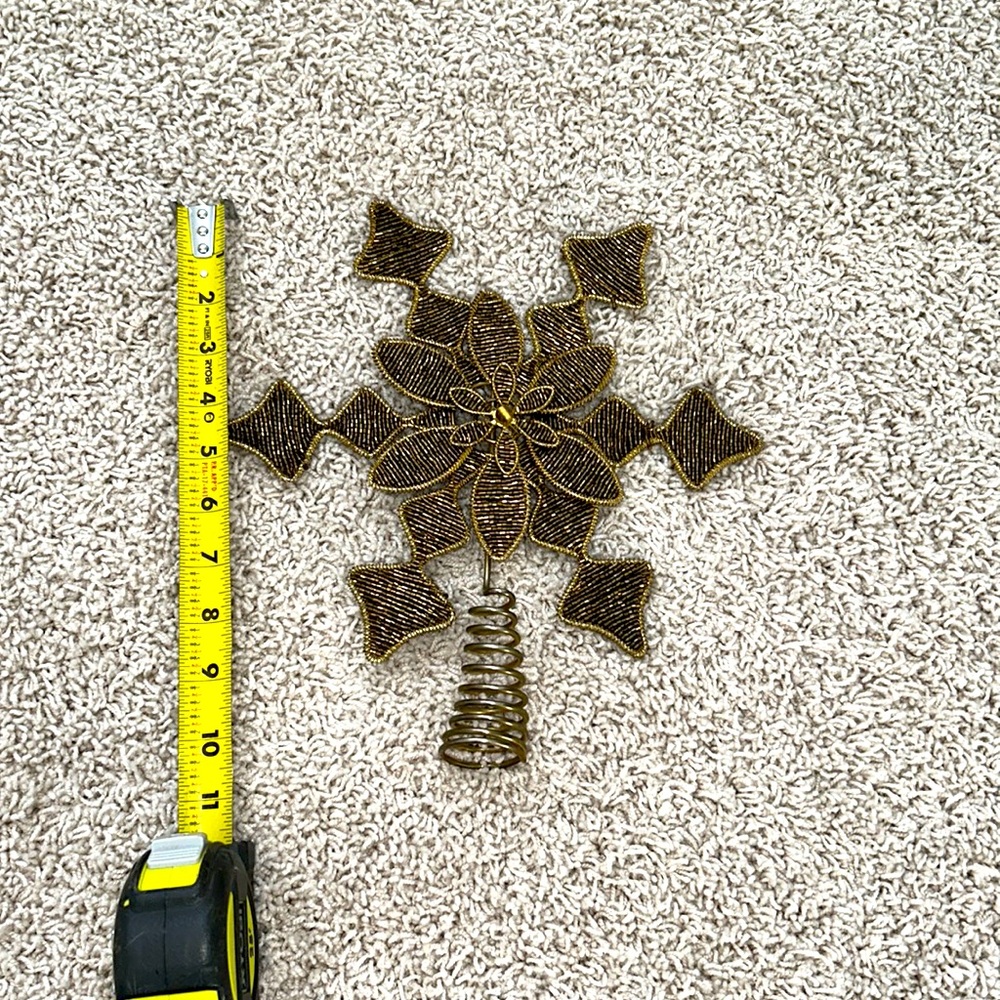 Copper color beaded Christmas Tree Topper